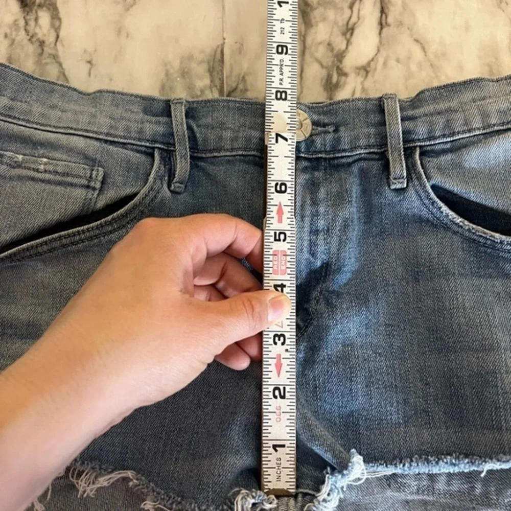 3x1 W2 light wash frayed raw denim shorts C5-14